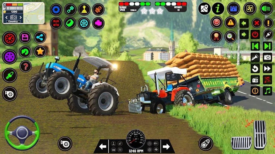 Indian Tractor Farming Games [MOD: Меню/Много денег] - Скриншот 1