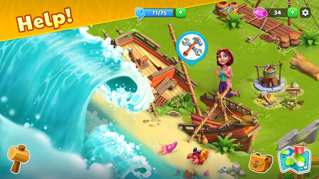 Bermuda Adventures Farm Island (Бермудские приключения) [МОД: Деньги, Монеты и Меню MOD] Screenshot 2