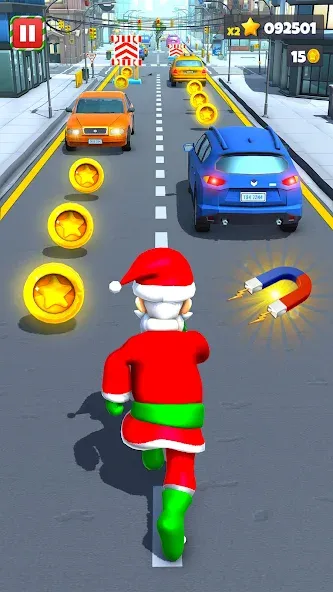 Xmas Santa Surfer Running Game (Ксмас Санта Серфер Раннинг Гейм) [МОД: Все открыто, Дополнительные деньги и Меню MOD] Screenshot 2