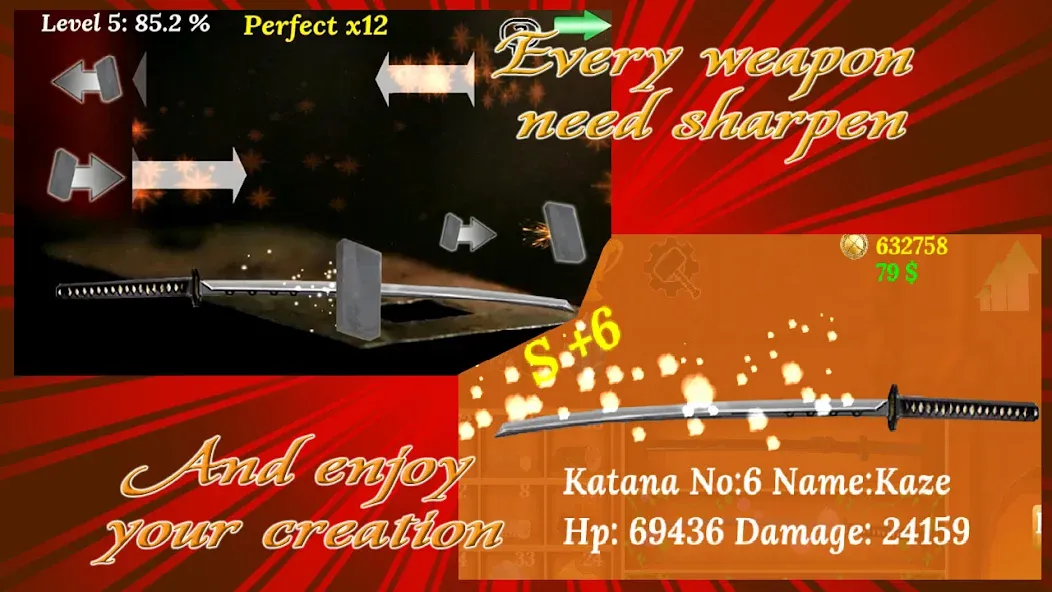 Katana Collection : blacksmith [МОД: Деньги, Монеты и Меню MOD] Screenshot 4