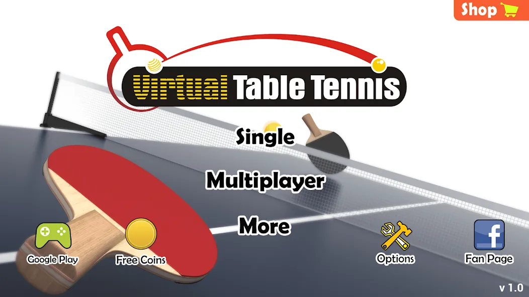 Virtual Table Tennis (Виртуальный настольный теннис) [MOD: Меню/Много денег] - Скриншот 3
