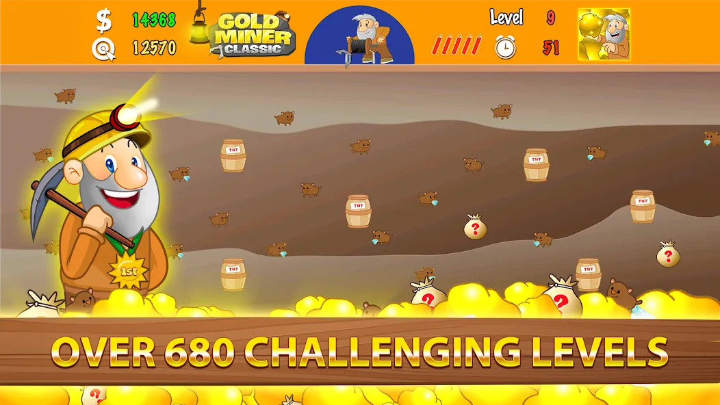 Gold Miner Classic: Gold Rush (Голд Майнер Классик) [МОД: Меню, Бесконечные монеты и Открытые уровни] Screenshot 3