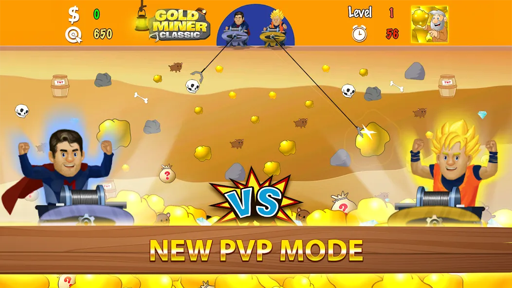 Gold Miner Classic: Gold Rush (Голд Майнер Классик) [МОД: Меню, Бесконечные монеты и Открытые уровни] Screenshot 4