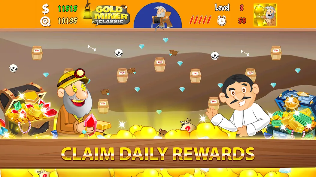 Gold Miner Classic: Gold Rush (Голд Майнер Классик) [МОД: Меню, Бесконечные монеты и Открытые уровни] Screenshot 5