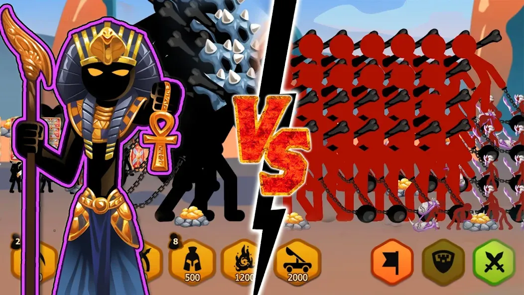 Stickman Battle 2: Empires War (Стикмен Битва 2) [МОД: Меню, Бесконечные монеты и Открытые уровни] Screenshot 3