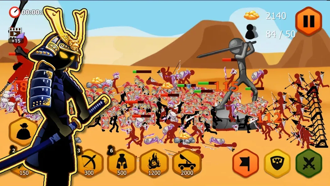Stickman Battle 2: Empires War (Стикмен Битва 2) [МОД: Меню, Бесконечные монеты и Открытые уровни] Screenshot 4