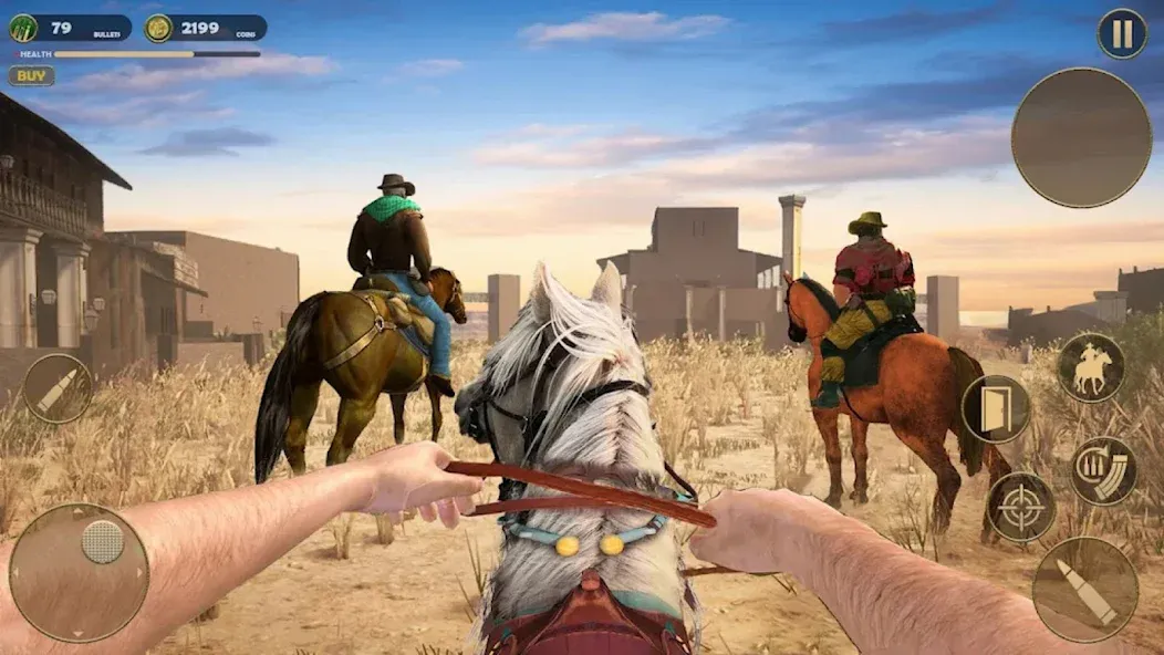 West Cowboy - Gunfighter Game (Уэст Ковбой) [МОД: Бесконечные деньги, Монеты и Мега MOD] Screenshot 1
