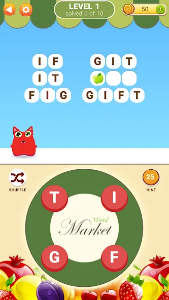 Word Market [МОД: Деньги, Монеты и Меню MOD] Screenshot 1