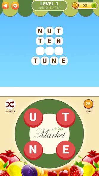 Word Market 2 [МОД: Меню, Бесконечные монеты и Открытые уровни] Screenshot 1