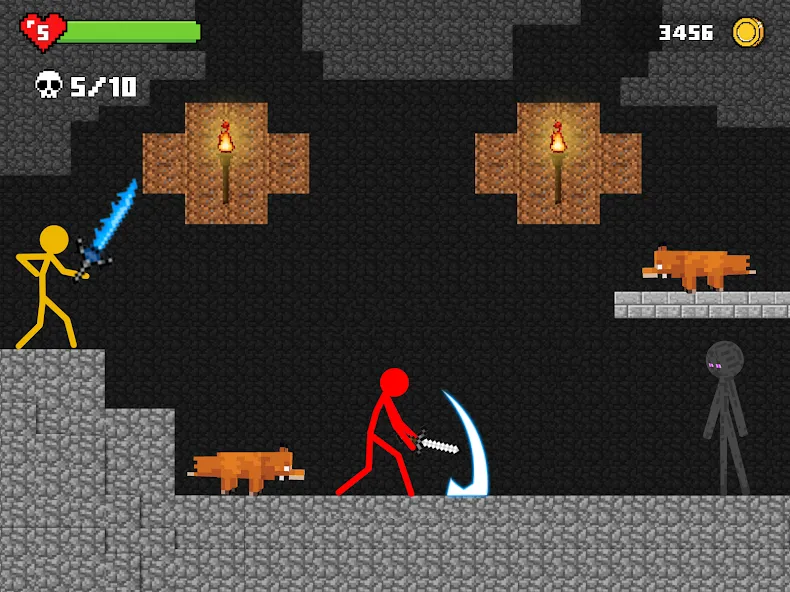 Stick-man Battle - Craft World [МОД: Деньги, Монеты и Меню MOD] Screenshot 1