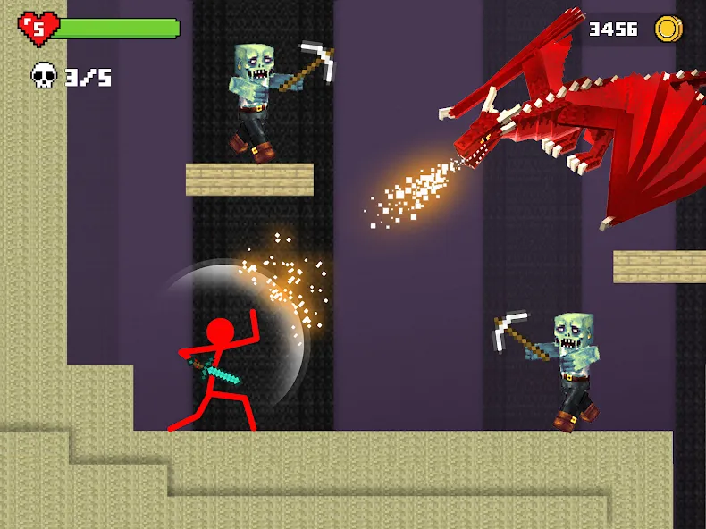 Stick-man Battle - Craft World [МОД: Деньги, Монеты и Меню MOD] Screenshot 4