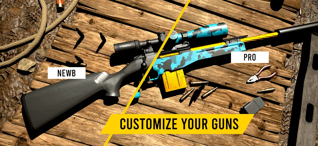 GUNSIM - 3D FPS Shooting Guns (ГУНСИМ) [МОД: Много монет, Открытые уровни и Мега MOD] Screenshot 3