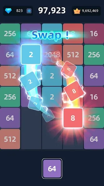 2048™ Merge Block Puzzle (Слияние блочных головоломок) [МОД: Много монет, Открытые уровни и Мега MOD] Screenshot 2