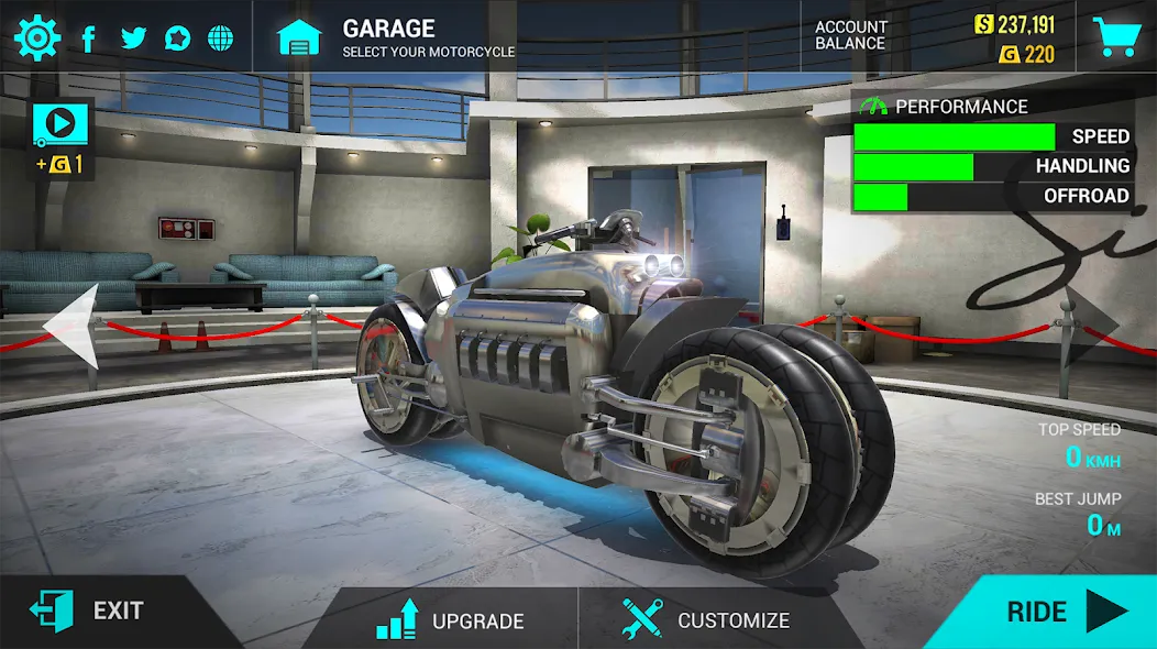 Ultimate Motorcycle Simulator (Ультимативный Мотоциклетный Симулятор) [МОД: Меню, Бесконечные монеты и Открытые уровни] Screenshot 2