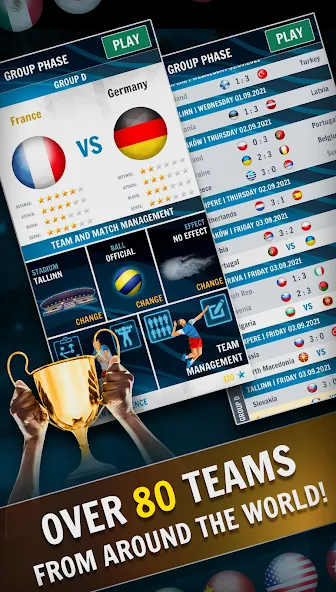 Volleyball Championship (Волейбольный чемпионат) [МОД: Все открыто, Дополнительные деньги и Меню MOD] Screenshot 3