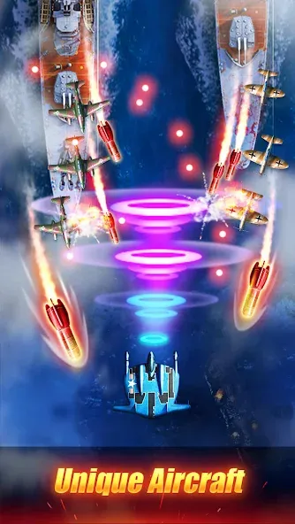 Sky Survivor: WWII Aircraft Sh (Скай Сурвайвер) [МОД: Меню, Бесконечные монеты и Открытые уровни] Screenshot 2