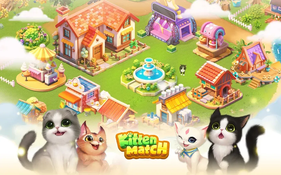 Kitten Match (Киттен Матч) [МОД: Меню, Бесконечные монеты и Открытые уровни] Screenshot 1