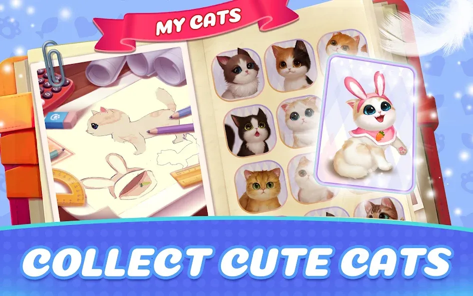 Kitten Match (Киттен Матч) [МОД: Меню, Бесконечные монеты и Открытые уровни] Screenshot 2