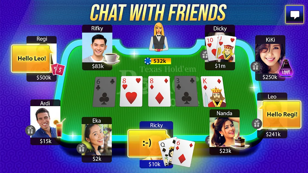 Texas Holdem Poker Online (Техасский Холдем Покер Онлайн) [МОД: Много монет, Открытые уровни и Мега MOD] Screenshot 3