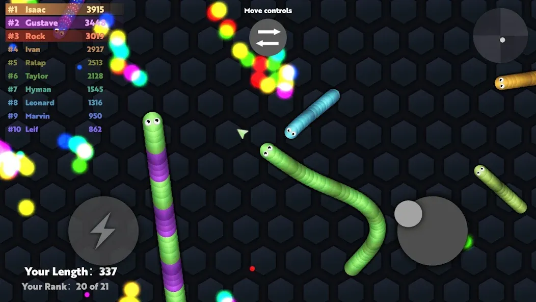 Slide.io - Hungry Snake Game [МОД: Все открыто, Дополнительные деньги и Меню MOD] Screenshot 1