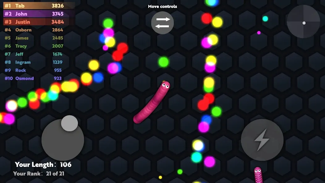 Slide.io - Hungry Snake Game [МОД: Все открыто, Дополнительные деньги и Меню MOD] Screenshot 4
