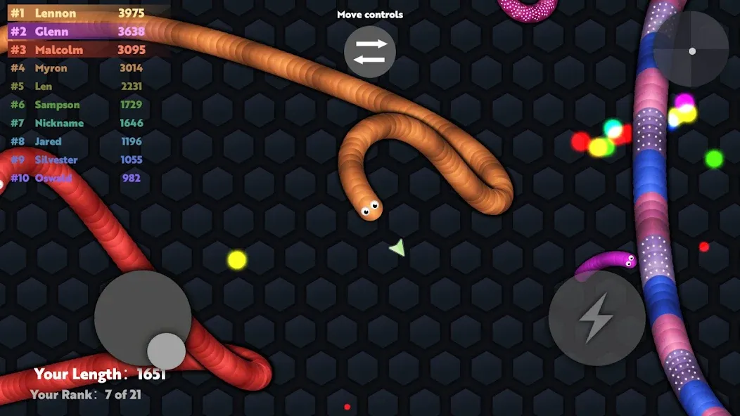 Slide.io - Hungry Snake Game [МОД: Все открыто, Дополнительные деньги и Меню MOD] Screenshot 5
