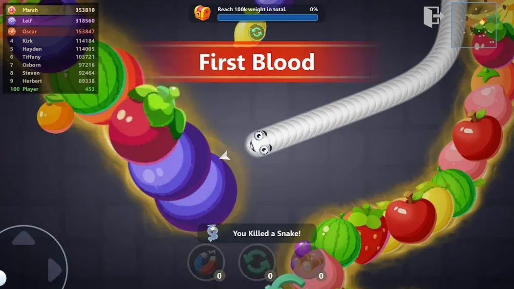 Snake War™ Hungry Worm.io Game (Снейк Вар) [МОД: Деньги, Монеты и Меню MOD] Screenshot 2