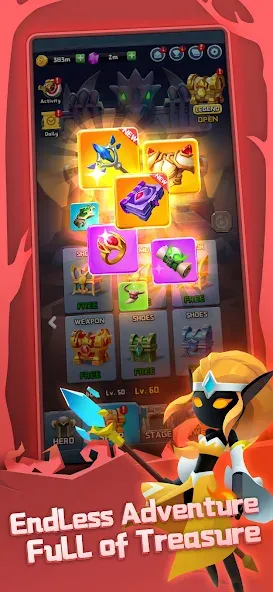Chest Adventure: Idle RPG (Чест Эдвенчур) [МОД: Деньги, Монеты и Меню MOD] Screenshot 1