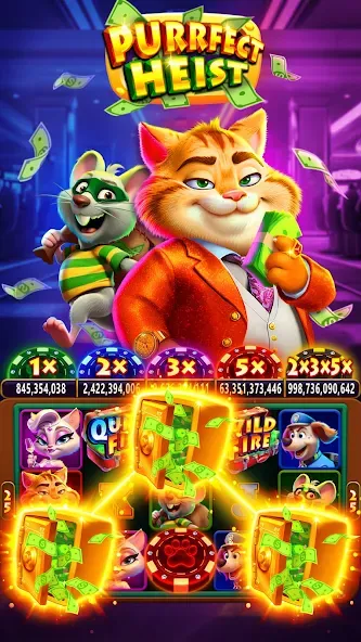 Fat Cat Casino - Slots Game (Фэт Кэт Казино) [МОД: Много монет, Открытые уровни и Мега MOD] Screenshot 3