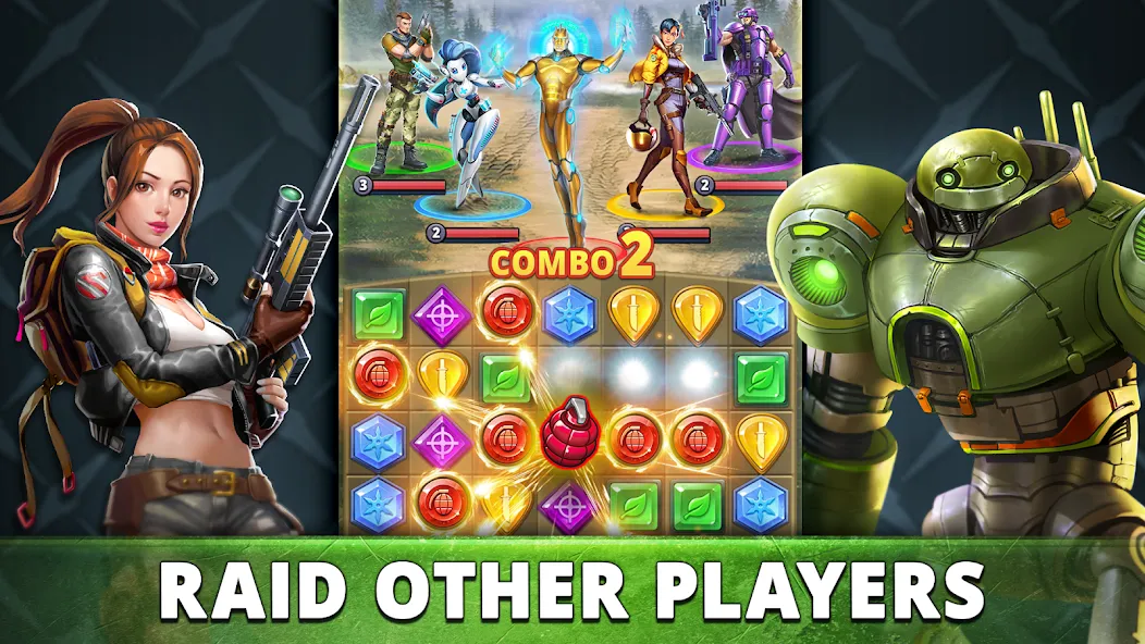Puzzle Combat: Match-3 RPG (Пазл Комбат) [МОД: Деньги, Монеты и Меню MOD] Screenshot 2