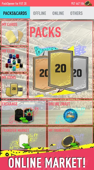 Pack Opener for FUT 20 by SMOQ (Пак открыватель для  20 от ) [МОД: Все открыто, Дополнительные деньги и Меню MOD] Screenshot 2
