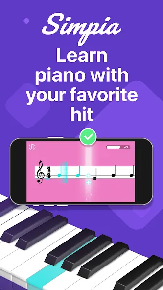 Simpia: Learn Piano Fast (Симпиа) [МОД: Много денег, Монет и Все открыто] Screenshot 1