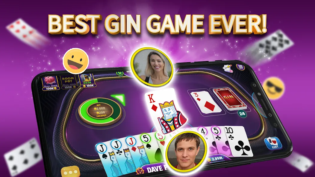Gin Rummy Elite: Online Game (Джин Рамми) [MOD: Premium/Unlocked] - Скриншот 1