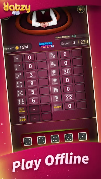 Yatzy - Offline Dice Games (Ятзи) [МОД: Все открыто, Дополнительные деньги и Меню MOD] Screenshot 1