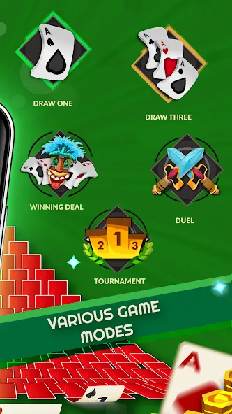 Solitaire - Offline Card Games [МОД: Деньги, Монеты и Меню MOD] Screenshot 5