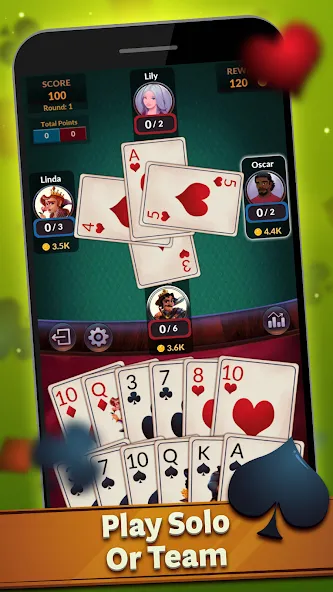Spades — Offline Card Games (Спейдс) [MOD: Меню/Много денег] - Скриншот 2