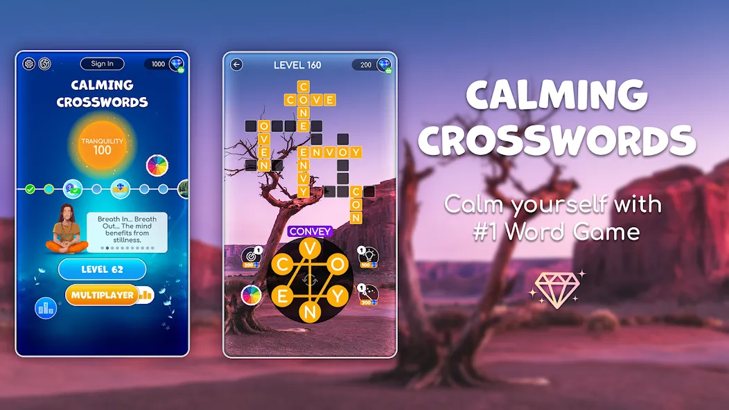 Calming Crosswords Word Puzzle [МОД: Много монет, Открытые уровни и Мега MOD] Screenshot 1
