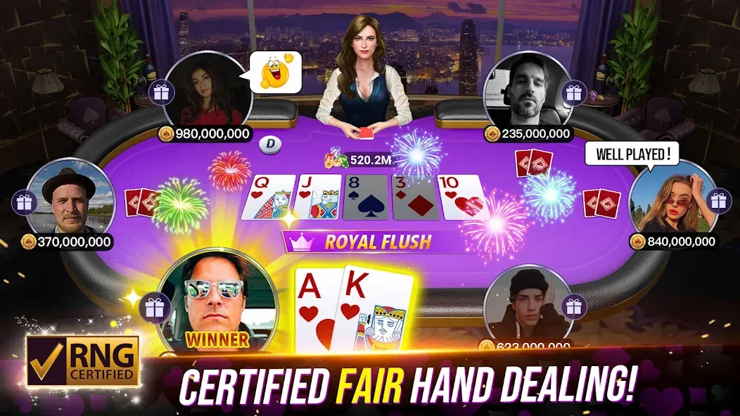 Poker Fever - Win your Fame (Покер Клаш) [МОД: Бесконечные деньги, Монеты и Мега MOD] Screenshot 1