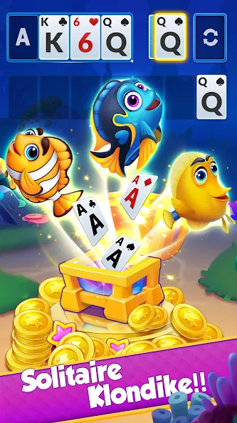 Solitaire - Klondike Card Game (Солитер) [МОД: Меню, Бесконечные монеты и Открытые уровни] Screenshot 1