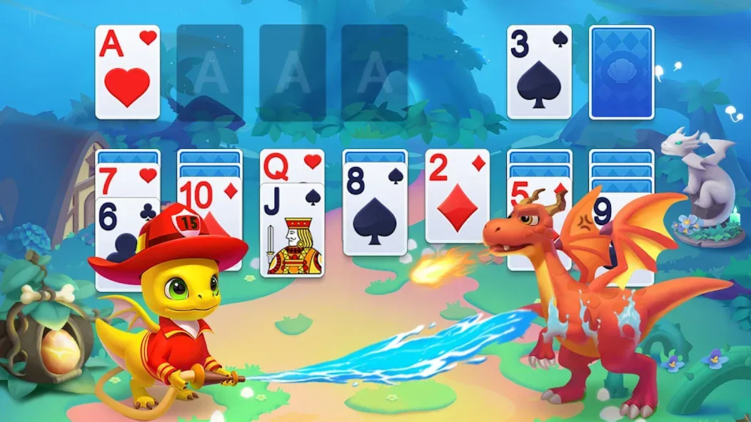 Solitaire Dragons [МОД: Все открыто, Дополнительные деньги и Меню MOD] Screenshot 2