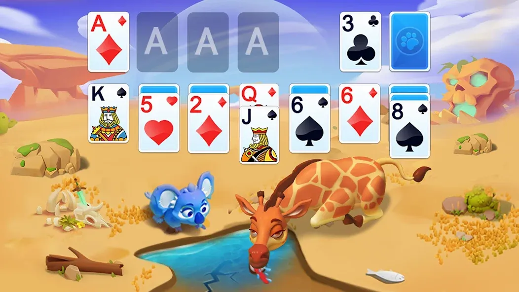 Solitaire - Wild Park [МОД: Меню, Бесконечные монеты и Открытые уровни] Screenshot 1