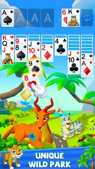 Solitaire - Wild Park [МОД: Меню, Бесконечные монеты и Открытые уровни] Screenshot 4