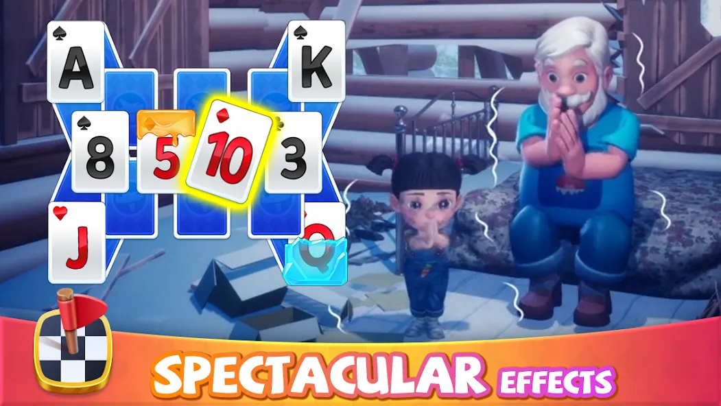 Solitaire Good Times (Солитер Гуд Таймс) [МОД: Меню, Бесконечные монеты и Открытые уровни] Screenshot 1