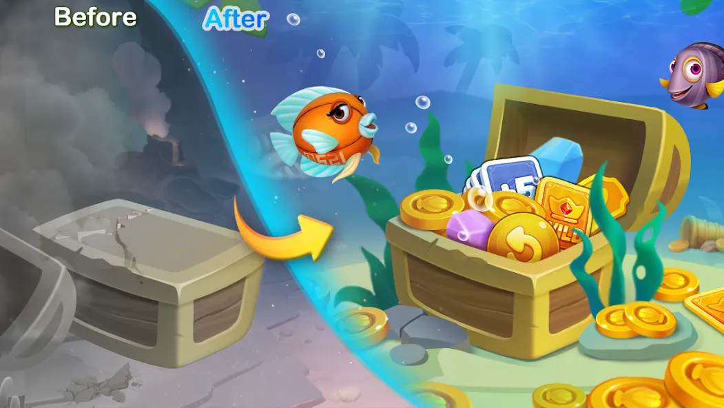 Solitaire TriPeaks Fish (Солитер ТриПикс Рыбка) [МОД: Меню, Бесконечные монеты и Открытые уровни] Screenshot 3