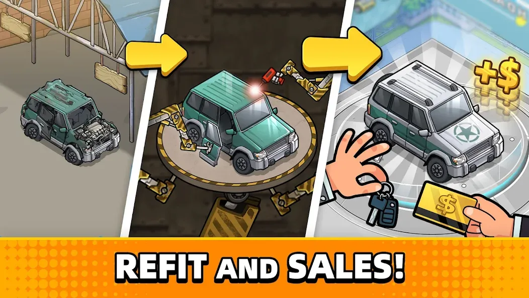 Used Car Tycoon Game (Юзед Кар Тайкун Гейм) [МОД: Меню, Бесконечные монеты и Открытые уровни] Screenshot 1