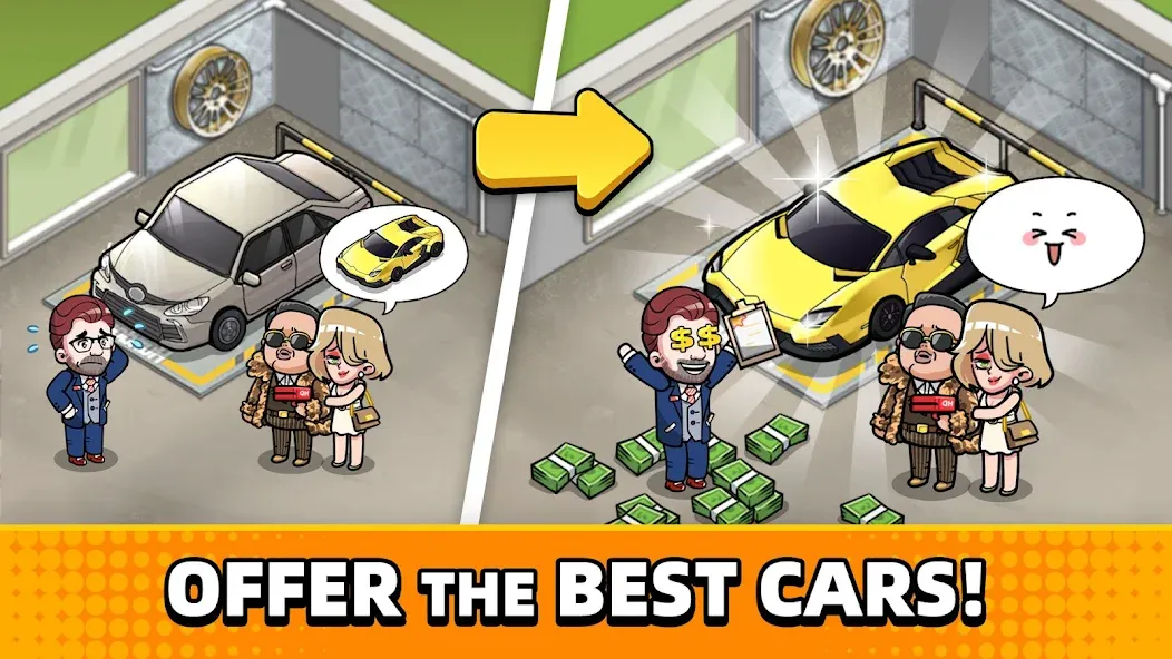 Used Car Tycoon Game (Юзед Кар Тайкун Гейм) [МОД: Меню, Бесконечные монеты и Открытые уровни] Screenshot 4