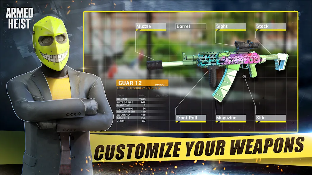 Armed Heist: Shooting gun game (Армед Хейст) [МОД: Деньги, Монеты и Меню MOD] Screenshot 3