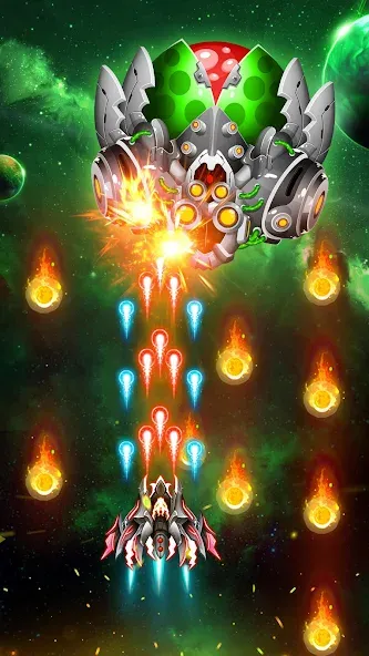Space Shooter: Galaxy Attack (Спейс шутер) [МОД: Бесконечные деньги, Монеты и Мега MOD] Screenshot 4