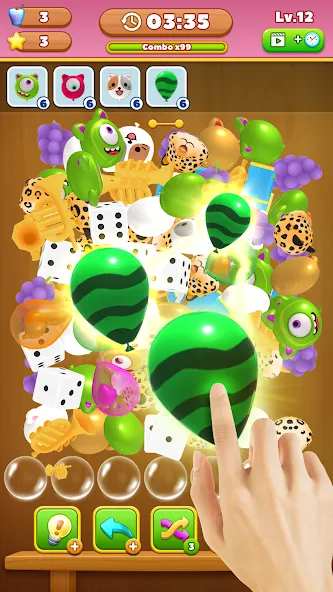 Match Triple Balloon (Матч Тройной Шарик) [МОД: Много денег, Монет и Все открыто] Screenshot 2