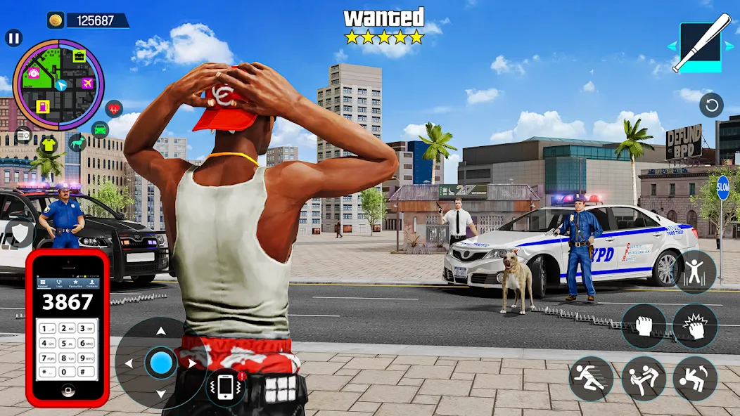 Gangster Mafia City Crime Game [МОД: Меню, Бесконечные монеты и Открытые уровни] Screenshot 1